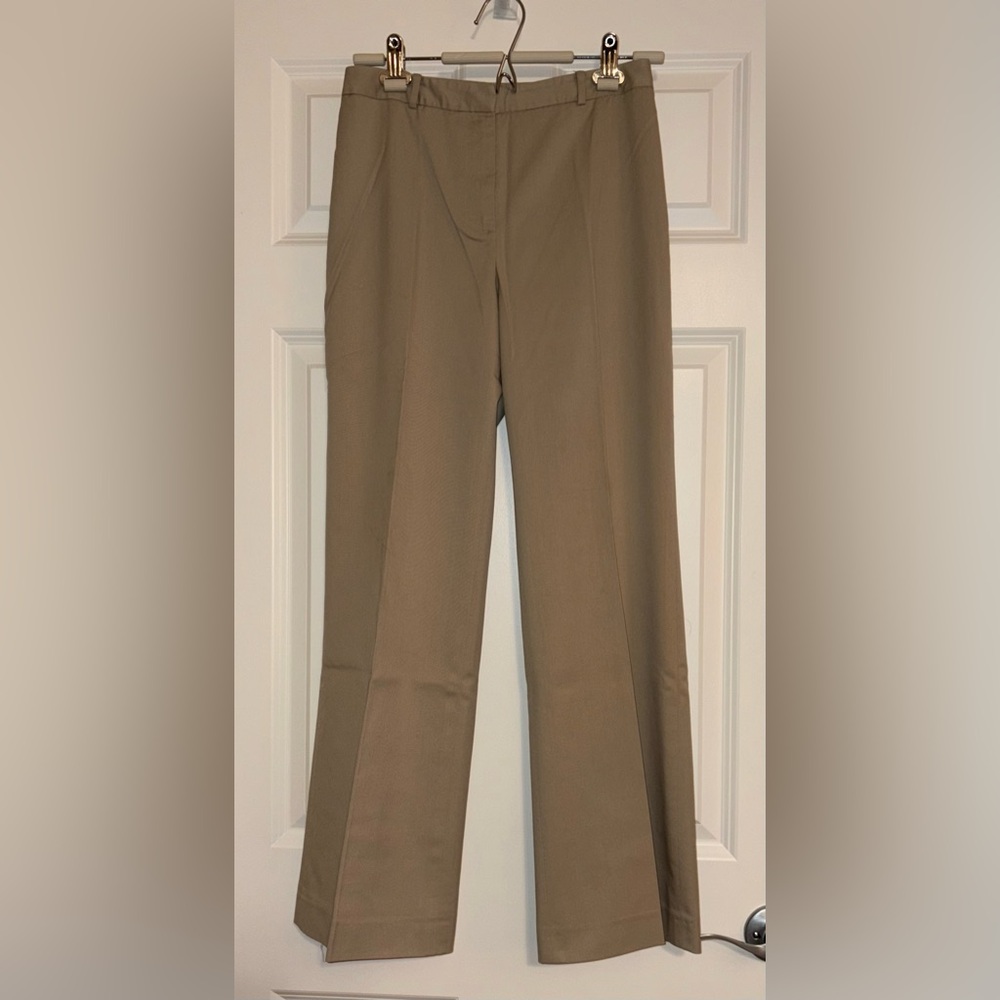 EUC Pants: Stretch, Flat Front, Mid-Rise, Straight Leg, Tan Slacks